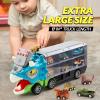 imageJOYIN 13 in 1 Dinosaur Toys for Kids 35 Dinosaur Truck with 12 Pull Back Cars Birthday Gifts Toys for 3 4 5 Year Old Boy Transport Carrier Truck for Toddlers Christmas Great Gifts for GrandkidsTriceratops Truck