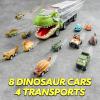 imageJOYIN 13 in 1 Dinosaur Toys for Kids 35 Dinosaur Truck with 12 Pull Back Cars Birthday Gifts Toys for 3 4 5 Year Old Boy Transport Carrier Truck for Toddlers Christmas Great Gifts for GrandkidsTyrannosaurus Truck