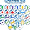imageJOYIN 170Pcs Glowing Marble Run Construction Building Blocks Toys with 5 Glow in The Dark Glass Marbles STEM Educational Building Block Toy Gift for Christmas120 Plastic Pieces  50 Glass Marbles170Super Set