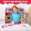 imageJOYIN 17Pcs Girls Beauty Salon Set Pretend Play Doll Hair Stylist Toy Kit with Hairdryer Mirror Curling Iron and Other Accessories for Kids Toddler Fashion Cutting Makeup Party Favor Birthday Gift
