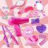 imageJOYIN 17Pcs Girls Beauty Salon Set Pretend Play Doll Hair Stylist Toy Kit with Hairdryer Mirror Curling Iron and Other Accessories for Kids Toddler Fashion Cutting Makeup Party Favor Birthday Gift