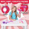 imageJOYIN 17Pcs Girls Beauty Salon Set Pretend Play Doll Hair Stylist Toy Kit with Hairdryer Mirror Curling Iron and Other Accessories for Kids Toddler Fashion Cutting Makeup Party Favor Birthday Gift
