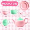 imageJOYIN 18PCS Pretend Role Play Tea Party Set Play Food Accessories BPA Free Phthalates Free Plastic Tea Set Mini Kitchen for Kids Gifts for Toddler Boys Girls Gift for ChristmasBaby Pink Teapot