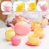 imageJOYIN 18PCS Pretend Role Play Tea Party Set Play Food Accessories BPA Free Phthalates Free Plastic Tea Set Mini Kitchen for Kids Gifts for Toddler Boys Girls Gift for ChristmasPink Teapot