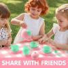 imageJOYIN 18PCS Pretend Role Play Tea Party Set Play Food Accessories BPA Free Phthalates Free Plastic Tea Set Mini Kitchen for Kids Gifts for Toddler Boys Girls Gift for ChristmasBaby Pink Teapot
