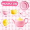 imageJOYIN 18PCS Pretend Role Play Tea Party Set Play Food Accessories BPA Free Phthalates Free Plastic Tea Set Mini Kitchen for Kids Gifts for Toddler Boys Girls Gift for ChristmasPink Teapot