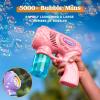 imageJOYIN 2 Kids Bubble Gun with 2 Bottles Refill Solution Bubble Machine Gun for Toddlers 13 Kids 48 Party Favors Summer Toy Outdoors Easter Birthday GiftPinkpurple