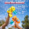 imageJOYIN 2 Kids Bubble Gun with 2 Bottles Refill Solution Bubble Machine Gun for Toddlers 13 Kids 48 Party Favors Summer Toy Outdoors Easter Birthday GiftOrangeyellow