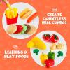 imageJOYIN 200 Pieces Kids Play Food Toy Deluxe Pretend Play Set Kids Kitchen Accessories with Realistic Colors Toddler Birthday Gift Party Toys