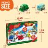 imageJOYIN 2025 Advent Calendar with 24 Vehicles Countdown Advent Calendar Gifts Kids Toddler Boys Xmas Gift 24 Vehicles with Pull Back Police Racing Cars