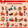 imageJOYIN 2025 Christmas Advent Calendar Building Blocks 24 Days Christmas Theme Countdown Building Toy Set for Boys Girls Xmas Party Favor Supplies Classroom Prizes Kids Xmas Gifts