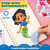 imageJOYIN 24 Sheets 9quotx6quot Make a face Stickers for Kids Make Your Own Stickers with Unicorn Dinosaur Sea and Safari Animals Party Favors Kids Crafts Goodie Bags Stuffers Classroom ActivitiesMermaid