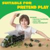 imageJOYIN 25 in 1 Green Military Big Truck Toys Army Men Tanks Set with Soldier Men Mini Battle Car Toy in Carrier Truck with Lights and Sounds Gifts for Toddler Kids Boys Ages 3Military Truck