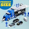imageJOYIN 25 in 1 Green Military Big Truck Toys Army Men Tanks Set with Soldier Men Mini Battle Car Toy in Carrier Truck with Lights and Sounds Gifts for Toddler Kids Boys Ages 3Police Truck