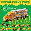 imageJOYIN 25 in 1 Green Military Big Truck Toys Army Men Tanks Set with Soldier Men Mini Battle Car Toy in Carrier Truck with Lights and Sounds Gifts for Toddler Kids Boys Ages 3Construction Truck