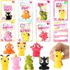 imageJOYIN 28 Packs Valentines Day Gift Cards with Popping Eyes Animal Keychains for Kids Party Favor Classroom Exchange Prizes Valentines Greeting CardsCat