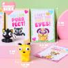 imageJOYIN 28 Packs Valentines Day Gift Cards with Popping Eyes Animal Keychains for Kids Party Favor Classroom Exchange Prizes Valentines Greeting CardsCat