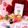 imageJOYIN 28 Packs Valentines Day Gift Cards with Popping Eyes Animal Keychains for Kids Party Favor Classroom Exchange Prizes Valentines Greeting CardsCat