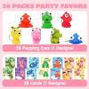 imageJOYIN 28 Packs Valentines Day Gift Cards with Popping Eyes Animal Keychains for Kids Party Favor Classroom Exchange Prizes Valentines Greeting CardsDinosaur