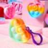 imageJOYIN 30 Packs 6 Design Gift Cards with Heart Pop Bubble Keychain Mini Pop Squeeze Toys Stress Relief Fidget Toys for Kids Party Favors and School Classroom Prize