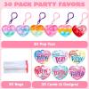 imageJOYIN 30 Packs 6 Design Gift Cards with Heart Pop Bubble Keychain Mini Pop Squeeze Toys Stress Relief Fidget Toys for Kids Party Favors and School Classroom Prize