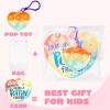 imageJOYIN 30 Packs 6 Design Gift Cards with Heart Pop Bubble Keychain Mini Pop Squeeze Toys Stress Relief Fidget Toys for Kids Party Favors and School Classroom Prize