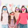 imageJOYIN 32 Packs Valentines Day Shade Glasses with Gift Cards Heart Shaped Shutter Heart Glasses Valentines Day Accessories for Kids Party Favor Classroom Exchange Prize Suppliesred blue purple pink