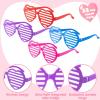 imageJOYIN 32 Packs Valentines Day Shade Glasses with Gift Cards Heart Shaped Shutter Heart Glasses Valentines Day Accessories for Kids Party Favor Classroom Exchange Prize Suppliesred blue purple pink