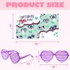 imageJOYIN 32 Packs Valentines Day Shade Glasses with Gift Cards Heart Shaped Shutter Heart Glasses Valentines Day Accessories for Kids Party Favor Classroom Exchange Prize Suppliesred blue purple pink