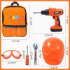 imageJOYIN 32PCS Kids Tool Set Pretend Play Toddler Tool Toys with Construction Backpack Costume ampamp Electronic Toy Drill for Boy Girl Halloween Present Birthday Dress Up Party