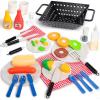 imageJOYIN 34 PCS Kitchen Toy Set BBQ Play Grill Cooking Toy Set Little Chef Play Kids Grill Playset Interactive BBQ for Kids with Light ampamp Sound Birthday Gift for Boys Girls