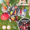 imageJOYIN 34 PCS Kitchen Toy Set BBQ Play Grill Cooking Toy Set Little Chef Play Kids Grill Playset Interactive BBQ for Kids with Light ampamp Sound Birthday Gift for Boys Girls