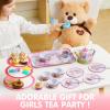 imageJOYIN 35Pcs Mermaid Tea Party Set for Little Girls Pretend Tin Teapot Set Princess Tea Time Play Kitchen Toy with Dessert Doughnut Carrying Case for Birthday Easter Gifts Kids Toddlers Age 3 4 5 6Unicorn Tin Teapot Set