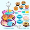 imageJOYIN 35Pcs Mermaid Tea Party Set for Little Girls Pretend Tin Teapot Set Princess Tea Time Play Kitchen Toy with Dessert Doughnut Carrying Case for Birthday Easter Gifts Kids Toddlers Age 3 4 5 6Mermaid Tin Teapot Set