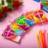 imageJOYIN 36 Packs Neon Valentines Day Gift Cards with Glow Stick Bracelets Glow in the dark Necklaces for Valentines Party Favor Valentine Classroom Exchange Cards Valentine School PrizeCards