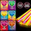 imageJOYIN 36 Packs Neon Valentines Day Gift Cards with Glow Stick Bracelets Glow in the dark Necklaces for Valentines Party Favor Valentine Classroom Exchange Cards Valentine School PrizeCards