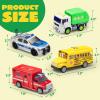 imageJOYIN 4 Pcs 7quot Long Vehicle Toy Set Toddlers Cars with Lights and Siren Sound Including Play Police Car School Bus Garbage Truck Ambulance Birthday Party Gifts Toys for Boys 35