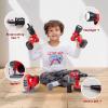 imageJOYIN 4in1 Kids Tool Set Pretend Play Toddler Tool Toys Construction Playset with Flashlight Saw Tools and Electric Drill for Boy Girl Halloween Present Birthday Dress Up Party Favors
