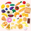 imageJOYIN 50 Piece Set of Kitchen Toys Dinnerware Dummy Fruits Vegetables Plastic Accessories for Children Educational Learning Toy Role Play Gift Easter Basket Stuffers