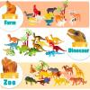 imageJOYIN 69 Pcs Small Animal Figures Mini Jungle Toy Set with Sensory Bin Realistic Wild Forest Playset Zoo Ocean Farm Animals Figurines Dinosaur Party Favors Gifts for Boys and Girls Kids 35