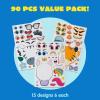 imageJOYIN 90 PCS 98x67 Makeaface Sticker Sheets Make Your Own Animal Mix and Match Sticker Sheets with Safaris Sea and Fantasy Animals Kids Party Favor Supplies CraftSmall