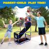 imageJOYIN Arcade Basketball Game Set with 4 Balls and Hoop for Kids 3 to 12 Years Old Indoor Outdoor Sport Play  Easy Set Up  Air Pump Included  Ideal for CompetitionBlue