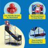 imageJOYIN Arcade Basketball Game Set with 4 Balls and Hoop for Kids 3 to 12 Years Old Indoor Outdoor Sport Play  Easy Set Up  Air Pump Included  Ideal for CompetitionBlue