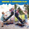 imageJOYIN Arcade Basketball Game Set with 4 Balls and Hoop for Kids 3 to 12 Years Old Indoor Outdoor Sport Play  Easy Set Up  Air Pump Included  Ideal for CompetitionBlue