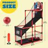 imageJOYIN Arcade Basketball Game Set with 4 Balls and Hoop for Kids 3 to 12 Years Old Indoor Outdoor Sport Play  Easy Set Up  Air Pump Included  Ideal for CompetitionRed