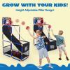 imageJOYIN Arcade Basketball Game Set with 4 Balls and Hoop for Kids 3 to 12 Years Old Indoor Outdoor Sport Play  Easy Set Up  Air Pump Included  Ideal for CompetitionBlue