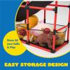 imageJOYIN Arcade Basketball Game Set with 4 Balls and Hoop for Kids 3 to 12 Years Old Indoor Outdoor Sport Play  Easy Set Up  Air Pump Included  Ideal for CompetitionRed
