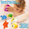 imageJOYIN Baby Bath Toy Set  Magnetic Fishing Toy with Fishing Rod Soft Puffer ampamp Clown Fish Spinning Octopus and Starfish Windup Shark and Turtle  Sensory Development for Infants ampamp Toddler