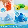 imageJOYIN Baby Bath Toy Set  Magnetic Fishing Toy with Fishing Rod Soft Puffer ampamp Clown Fish Spinning Octopus and Starfish Windup Shark and Turtle  Sensory Development for Infants ampamp Toddler