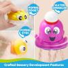 imageJOYIN Baby Bath Toy Set  Magnetic Fishing Toy with Fishing Rod Soft Puffer ampamp Clown Fish Spinning Octopus and Starfish Windup Shark and Turtle  Sensory Development for Infants ampamp Toddler